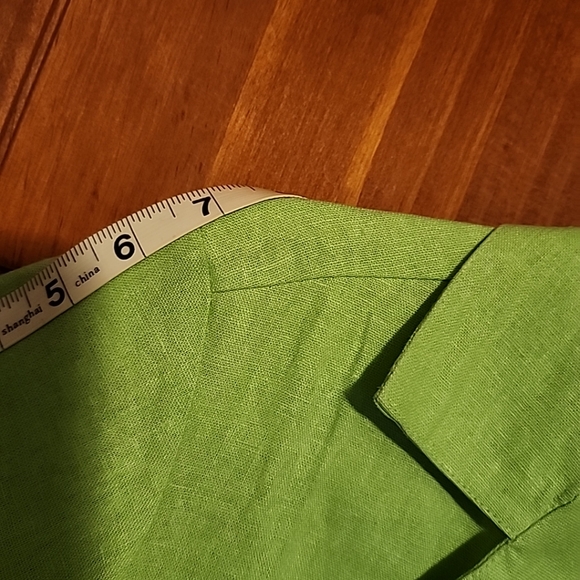 Street Fashion Woman's Sz S Shrt Sleeve Linen Button-Up Y2K top Sprout Green NWT - Picture 4 of 8